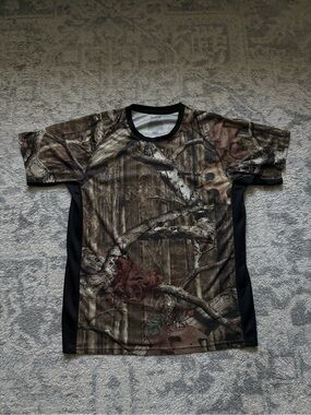 Mossy Oak Men's Camo Short-Sleeve Performance Shirt - Brown/Black Men’s M